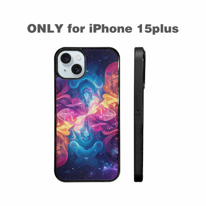 iPhone 15 Plus Case — Rose Galaxy Art Seamless Pattern Vibrant, Customized Protective Case