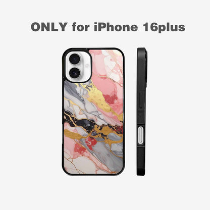 iPhone 16 Plus Case — Marble Vein Marble Veins Pattern Hundreds, Personalized Phone Case
