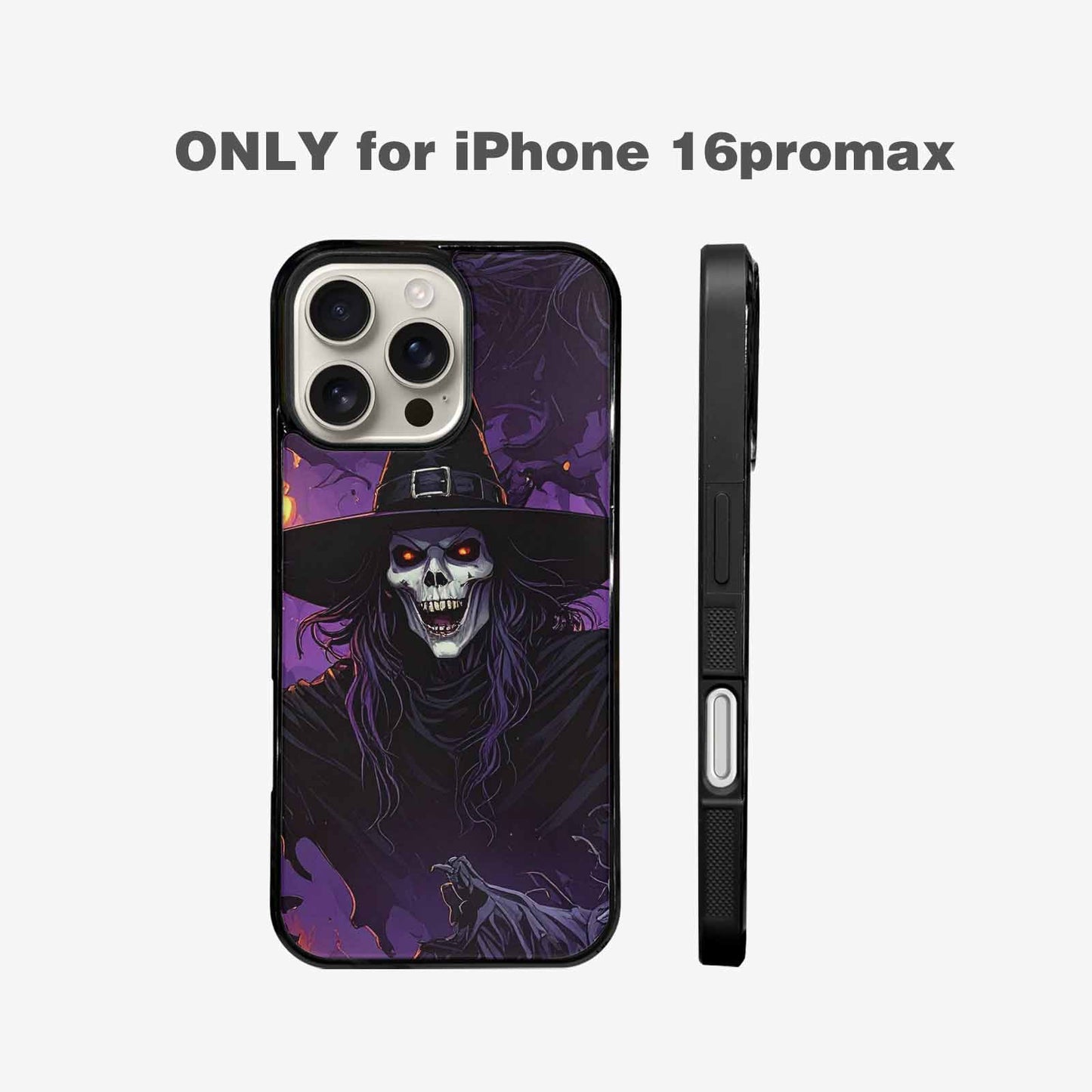 iPhone 16 Pro Max Case — Scary Horror Halloween Art Print Edge, Customized Protective Case
