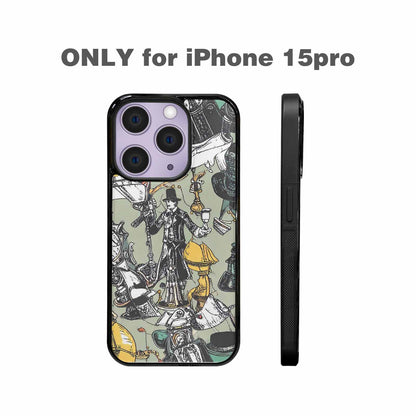 iPhone 15 Pro Case — Noir Spy Silhouette Pen Ink Noir, Custom Art Phone Cover