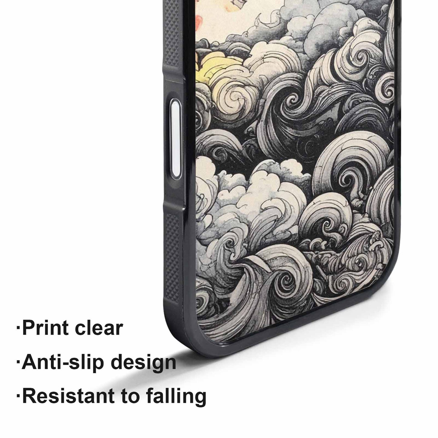 iPhone 17 Air Case — Tie Dye Swirls Black White Tie, Custom Print Case Cover
