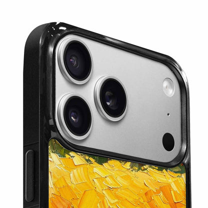 iPhone 17 Pro Case — Impressionist Sunflower Brushstroke Pattern Hundreds Floral, Original Design Phone Case
