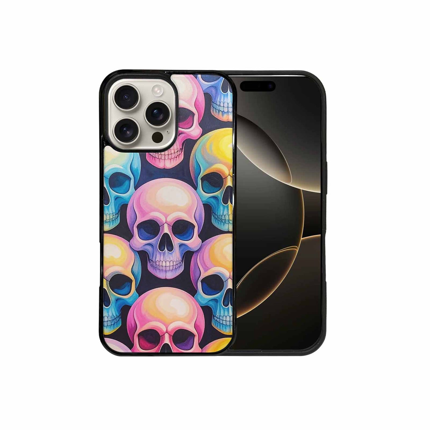iPhone 16 Pro Max Case — Dripping Candy Skulls Custom, Customized Protective Case