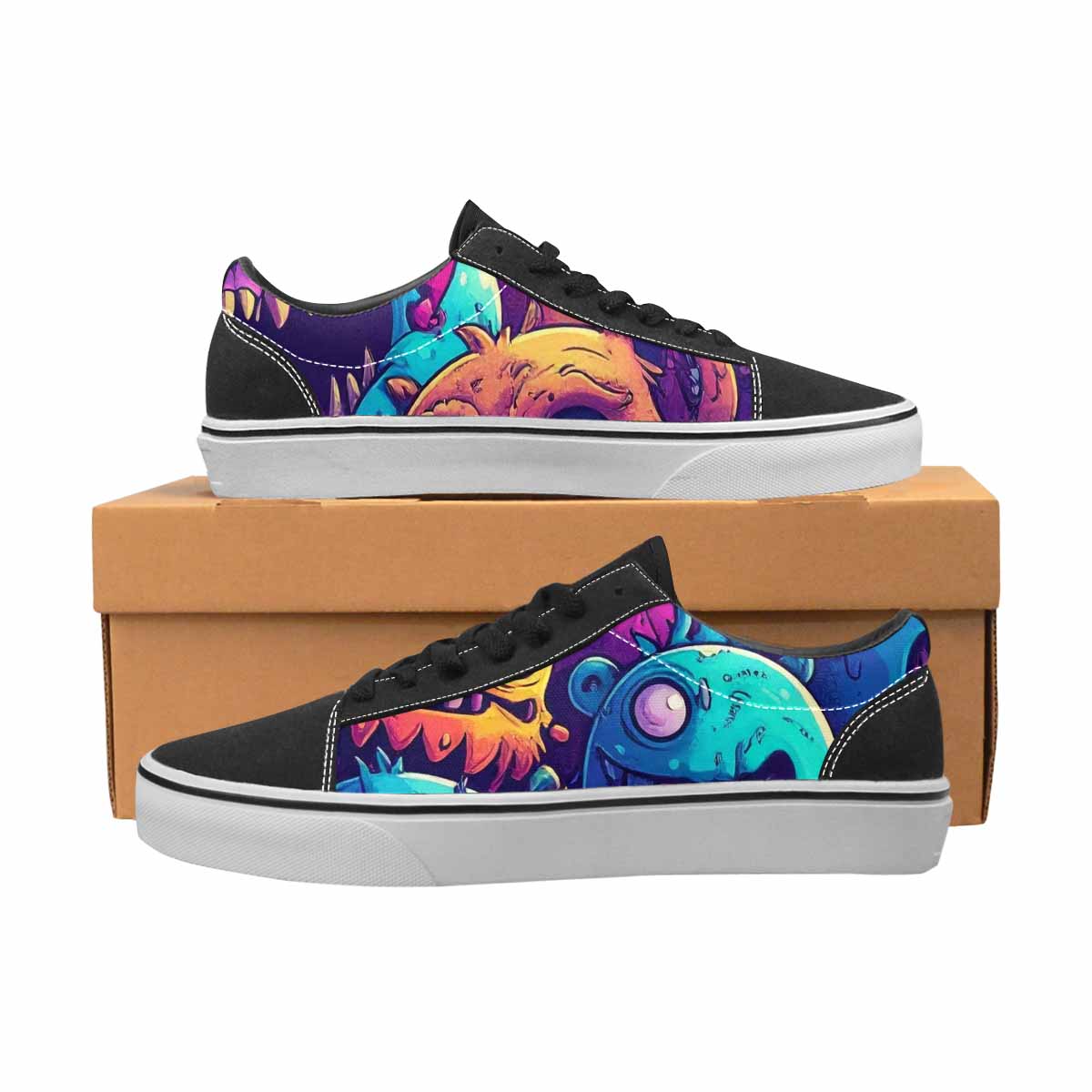 WOMEN'S Overlapping Endlessly No Empty Lace-Up Canvas Vibrant Chaos Sneakers