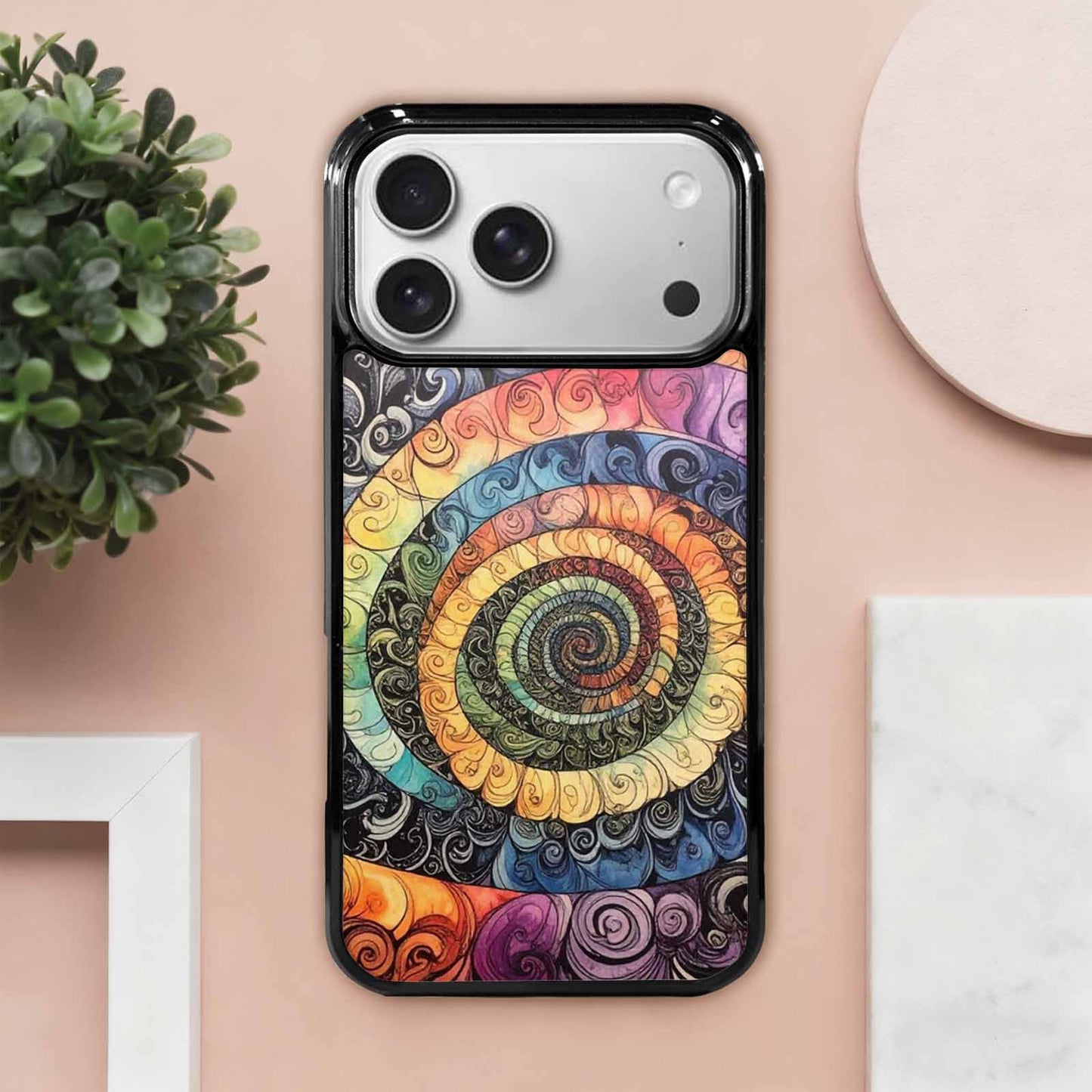 iPhone 17 Pro Max Case — Tie Dye Swirls (black Tie Dye, Custom Art Phone Cover