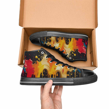 WOMEN'S Paint Splatter High Top Canvas Grunge Shoes