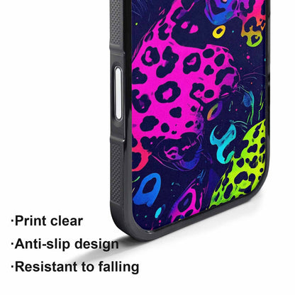 iPhone 17 Pro Max Case — Leopard Print Neon Seamless Animal Print, Custom Designed Case Cover