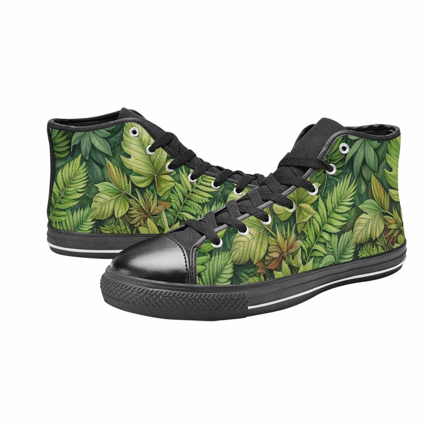 MEN'S Seven-Point Palmate Leaf High Top Canvas Surreal Shoes