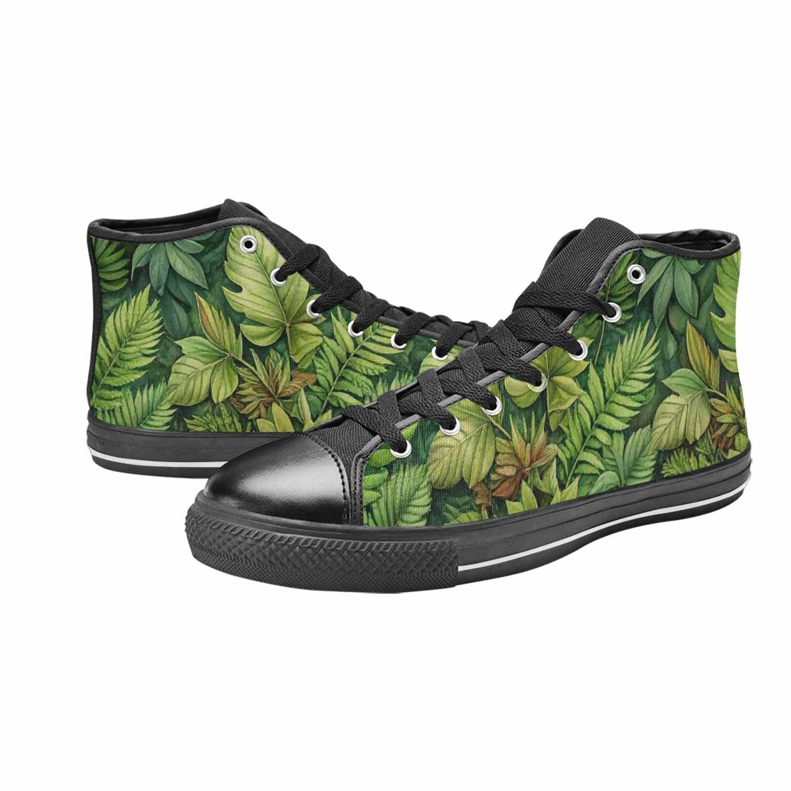 MEN'S Seven-Point Palmate Leaf High Top Canvas Surreal Shoes