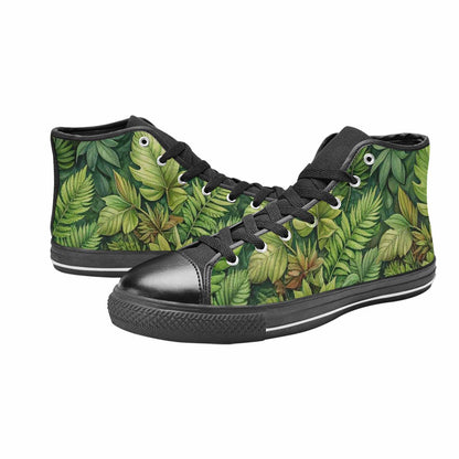 MEN'S Seven-Point Palmate Leaf High Top Canvas Surreal Shoes
