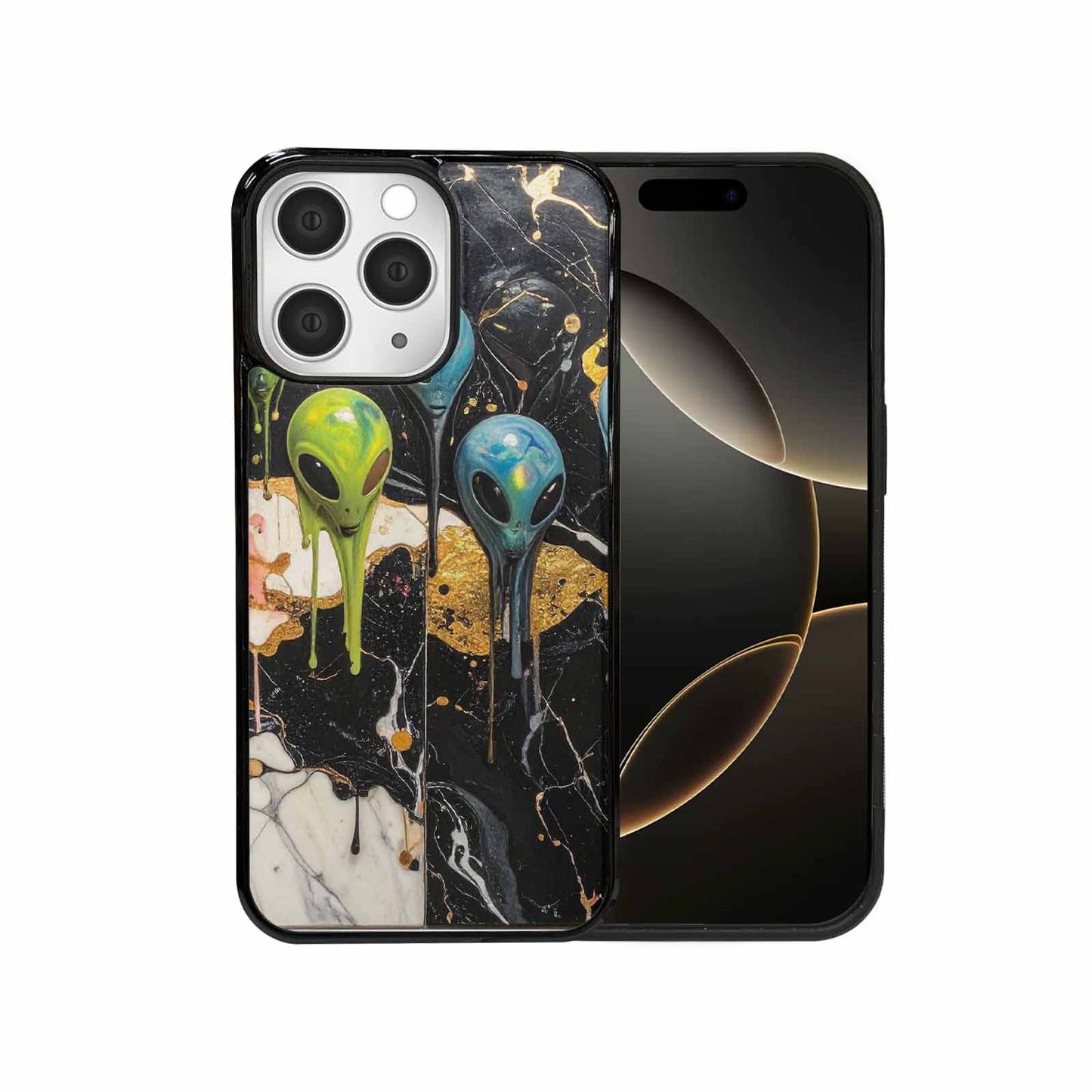 iPhone 15 Pro Max Case — Aliens Marblemelting Aliens Pa F3p, Custom Art Phone Cover