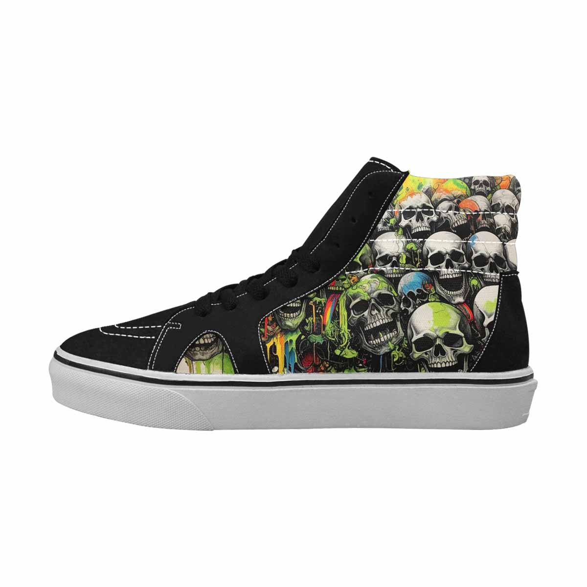 MEN'S Rainbow From Skull S High Top Canvas Kaleidoscope Sneakers