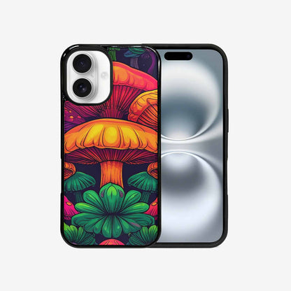 iPhone 16 Case — Psychedelic Mushroom Cartoon Pattern, Customized Protective Case