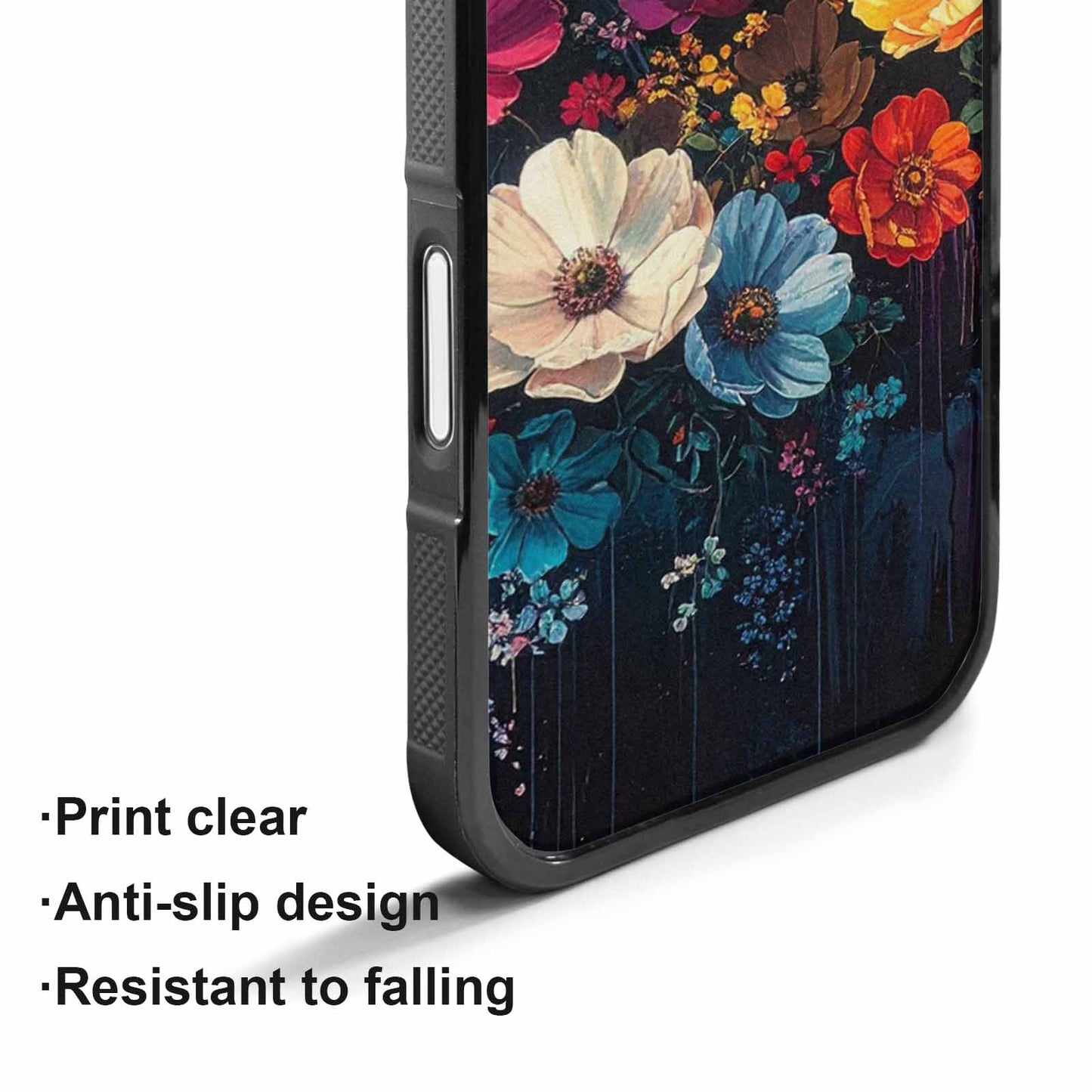 iPhone 17 Case — Shadowy Glitch Floral Pattern Floral, Custom Art Phone Cover