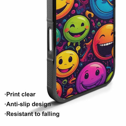 iPhone 17 Case — Small Yellow Smiley Face Original Art, Custom Print Case Cover