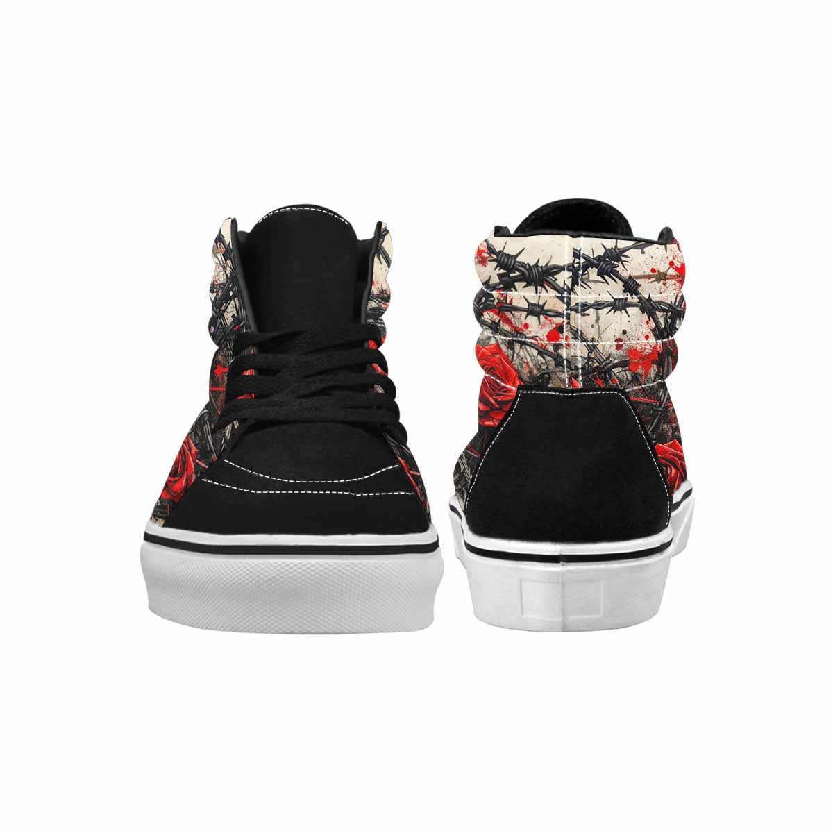 MEN'S Barbed Wire Coil High Top Canvas Melting Art Custom Sneakers