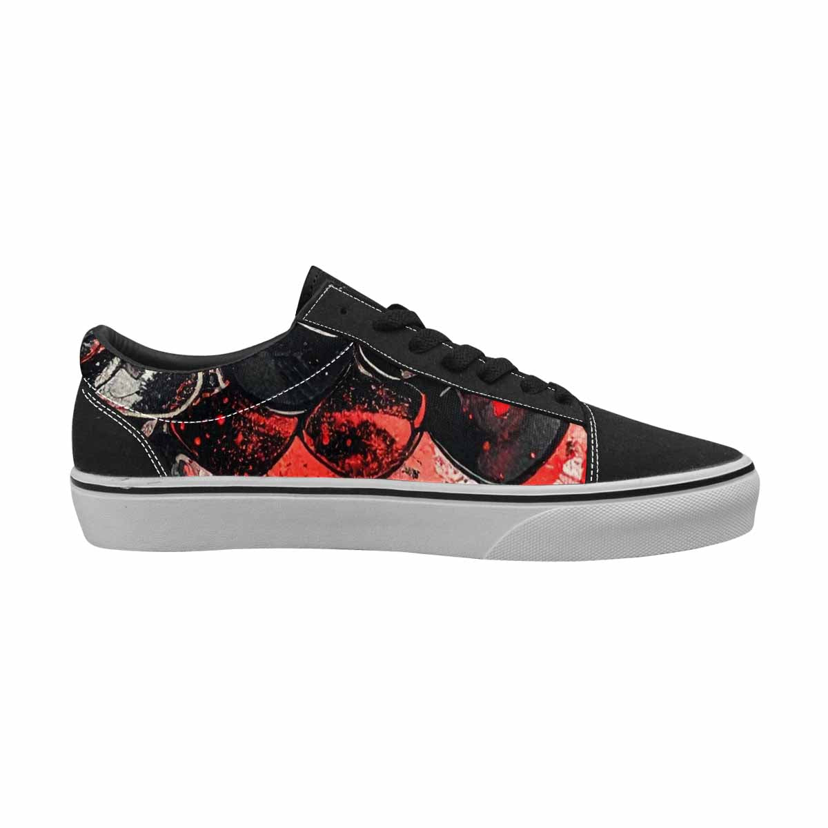 WOMEN'S Reptile Scale Lace-Up Canvas Melting Art Custom Sneakers