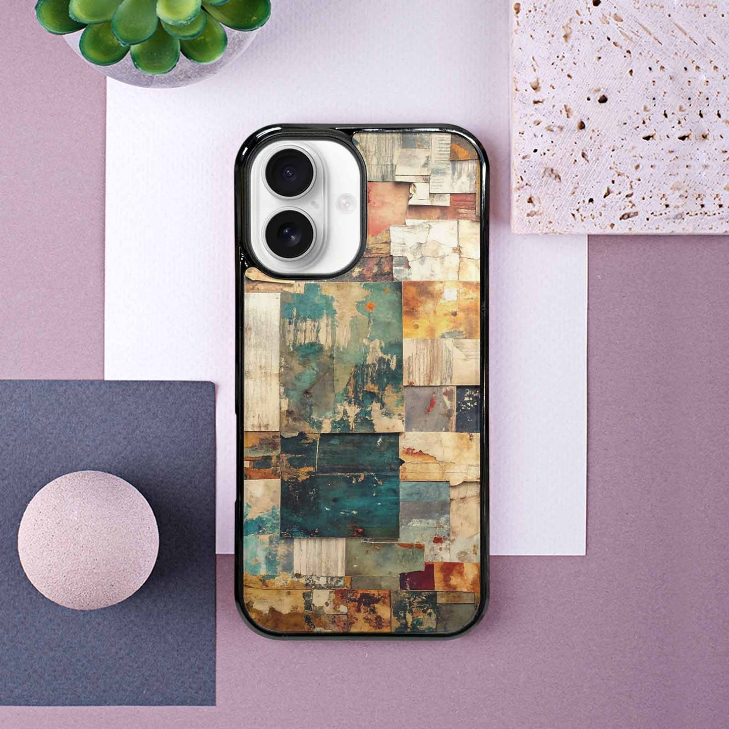 iPhone 16 Case — Distressed Grunge Texture Pattern Hundreds Of, Custom Printed Phone Case