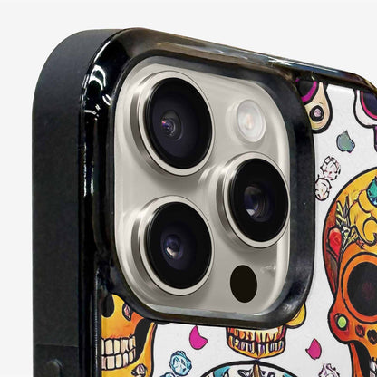 iPhone 16 Pro Case — Vibrant Skull Seamless, Personalized Phone Case