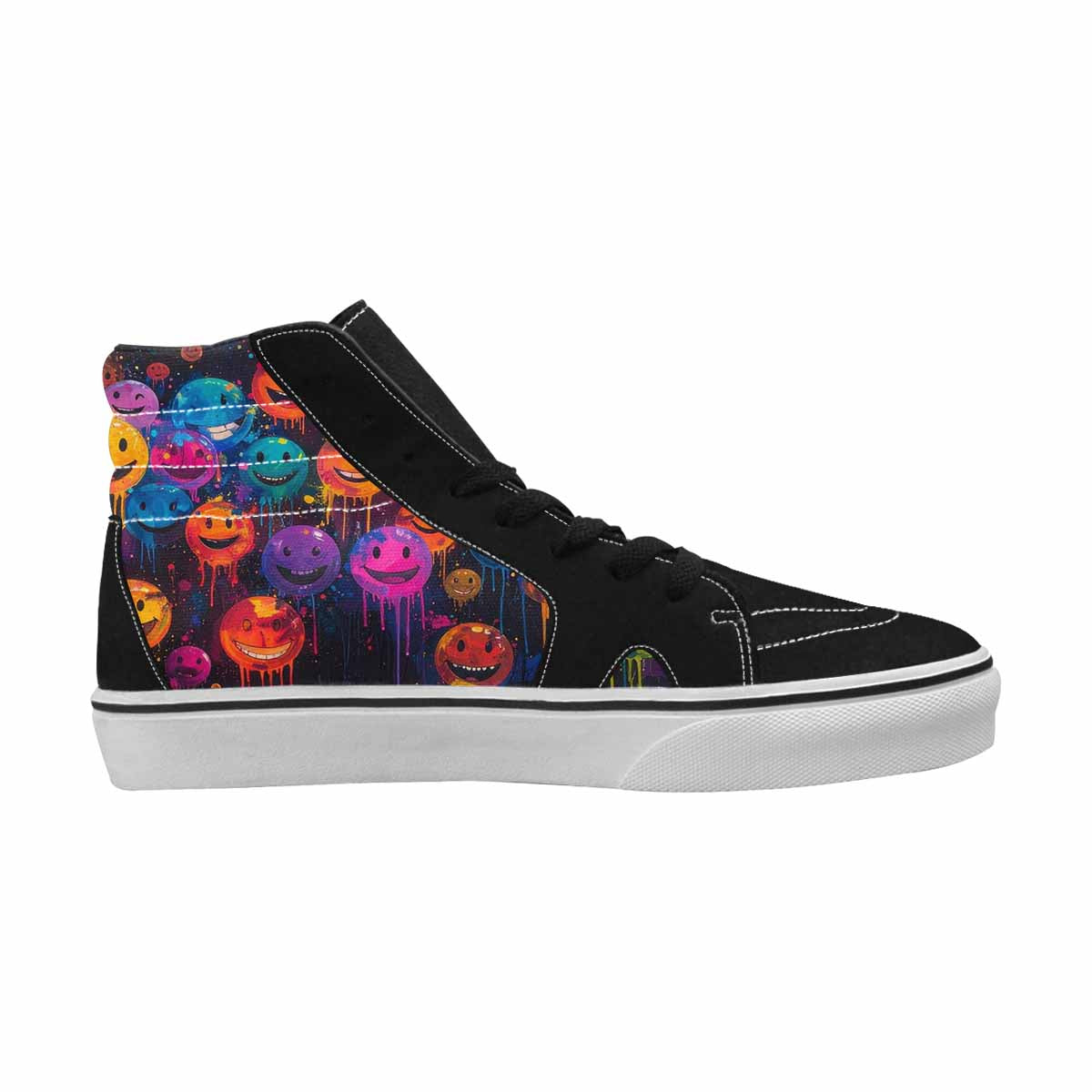 MEN'S Smiley Faces × Glow High Top Canvas Wallpaper Art Sneakers