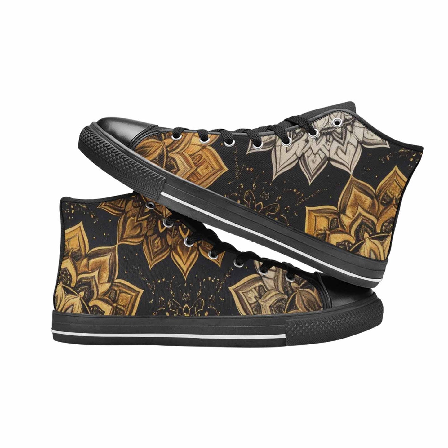 WOMEN'S Mandala High Top Canvas Wallpaper Art Shoes