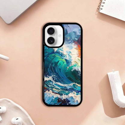iPhone 17 Case — Wave Crest Splash Wave Watercolor Abstract, Custom Made Phone Cover