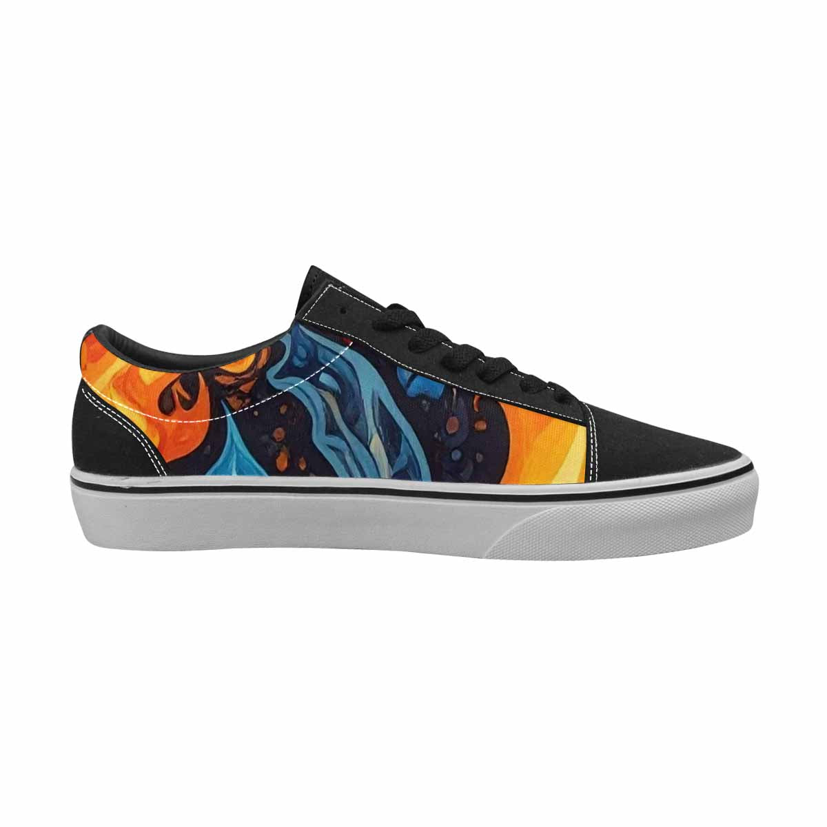 MEN'S Fire Flame Canvas Lace-Up Neon Fantasy Sneakers