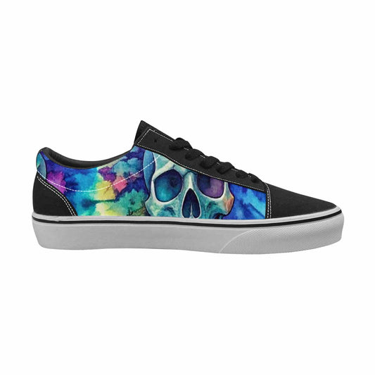 MEN'S Tie Dye Skulls Print Canvas Lace-Up Dark Academia Custom Sneakers