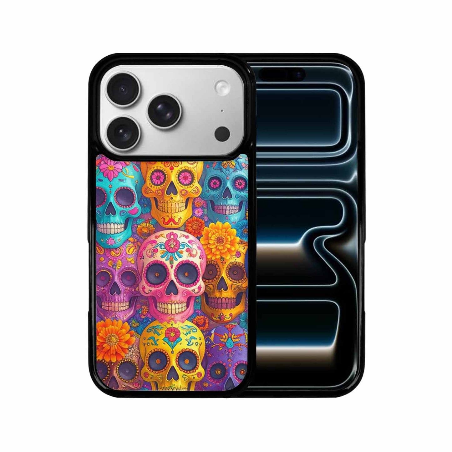 iPhone 17 Pro Case — Ornate Candy Color Skull Pattern Gothic, Custom Designed Case Cover
