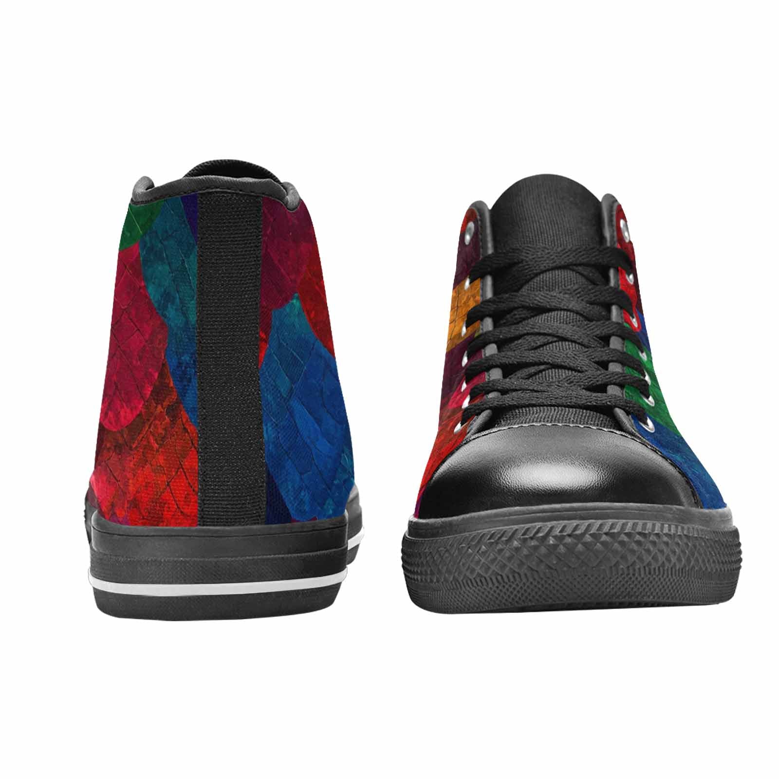 MEN'S Dark Snake Print High Top Canvas Wallpaper Art Custom Shoes