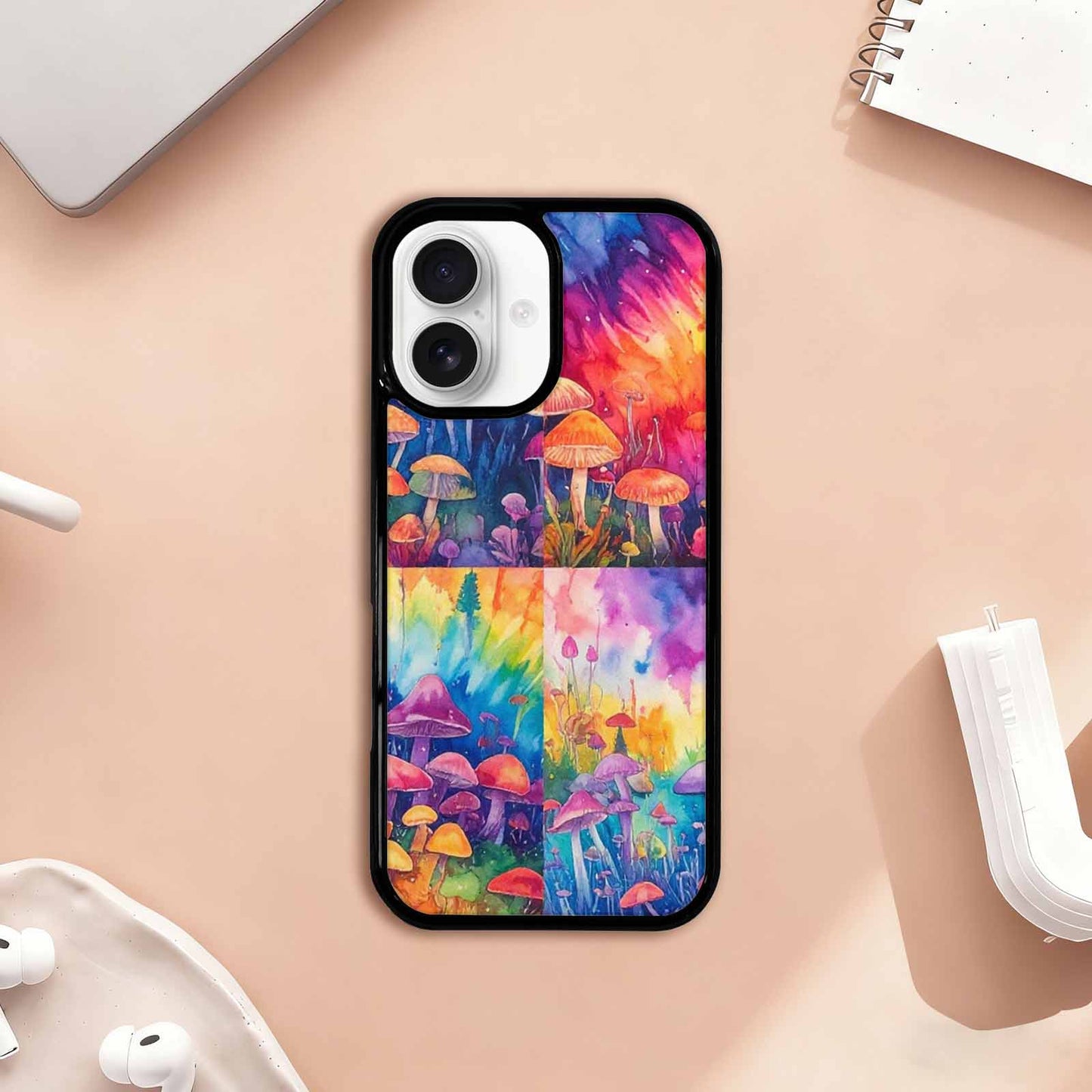 iPhone 17 Case — Mushrooms Tie Dyemushrooms Pat Tie Dye, Custom Print Case Cover