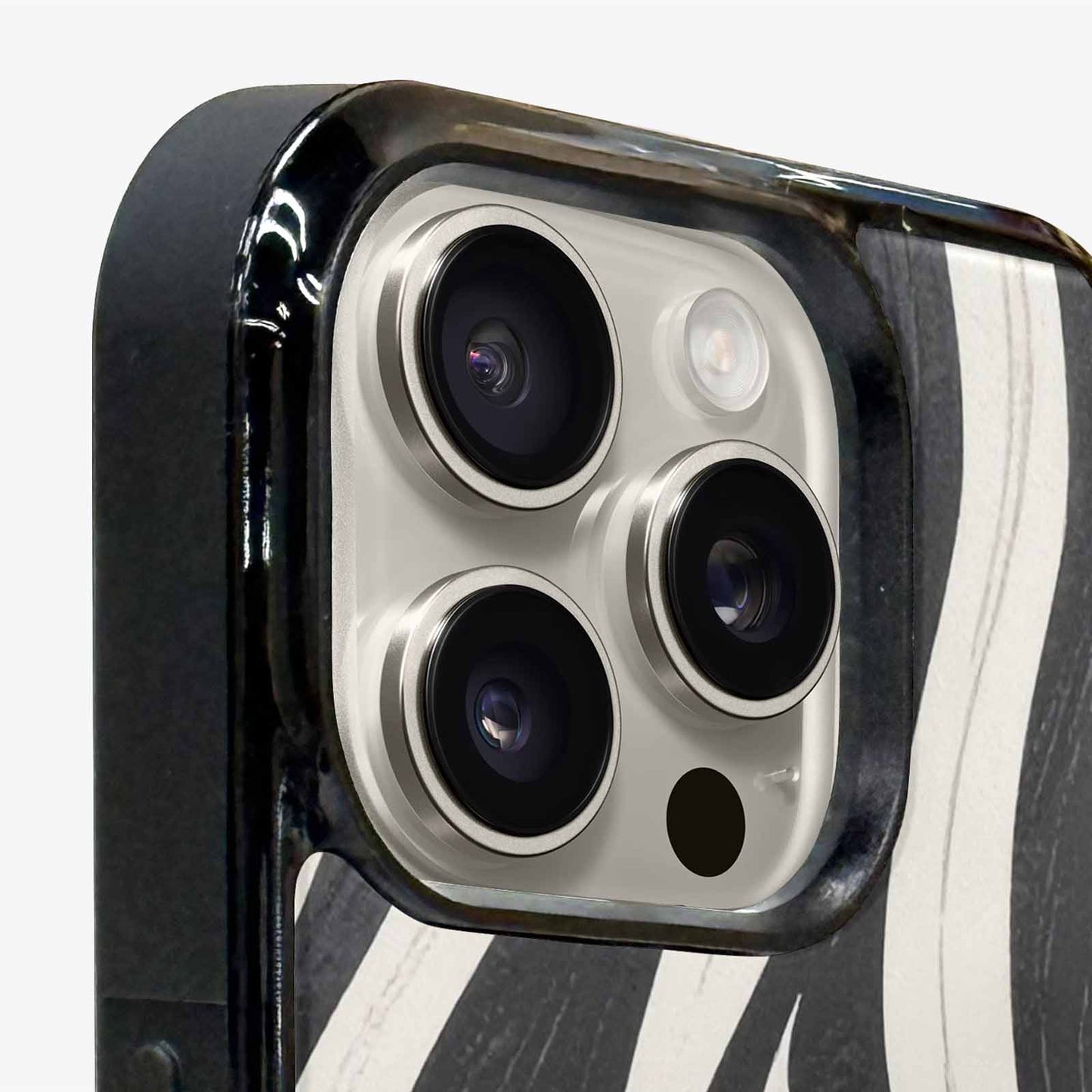 iPhone 16 Pro Case — Modern Zebra Stripe Print Crisp Black, Customized Protective Case