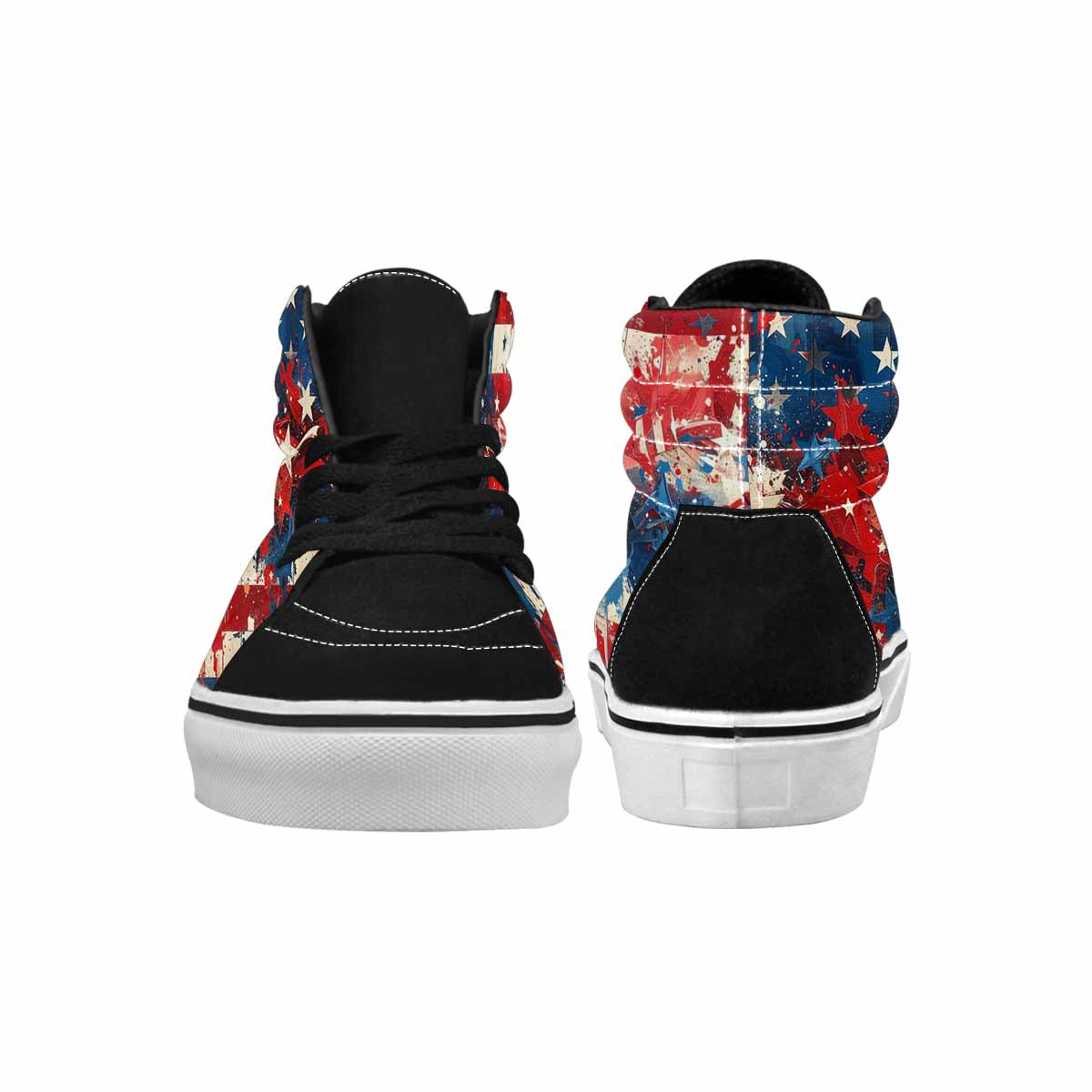 MEN'S Patriotic Stars Stripes High Top Canvas Wallpaper Art Custom Sneakers