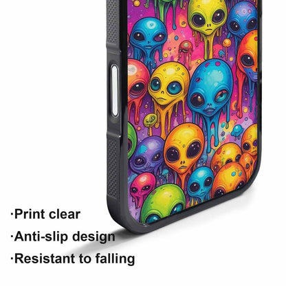 iPhone 17 Pro Case — Melting Aliens Pattern Hundreds Of Alien, Unique Phone Case Design