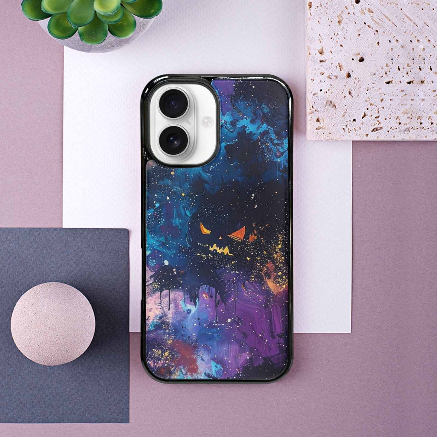 iPhone 16 Case — Eamless Repeating Pattern Of Overlapping Pumpkin, Custom Phone Case