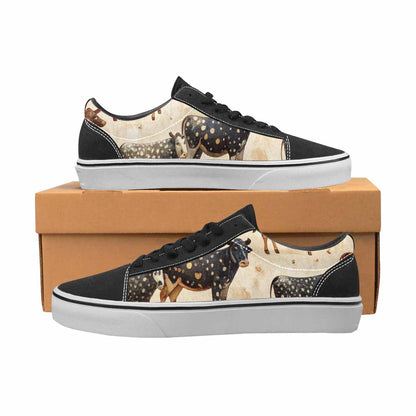 WOMEN'S Cow Animal Print Canvas Lace-Up Vivid Sneakers