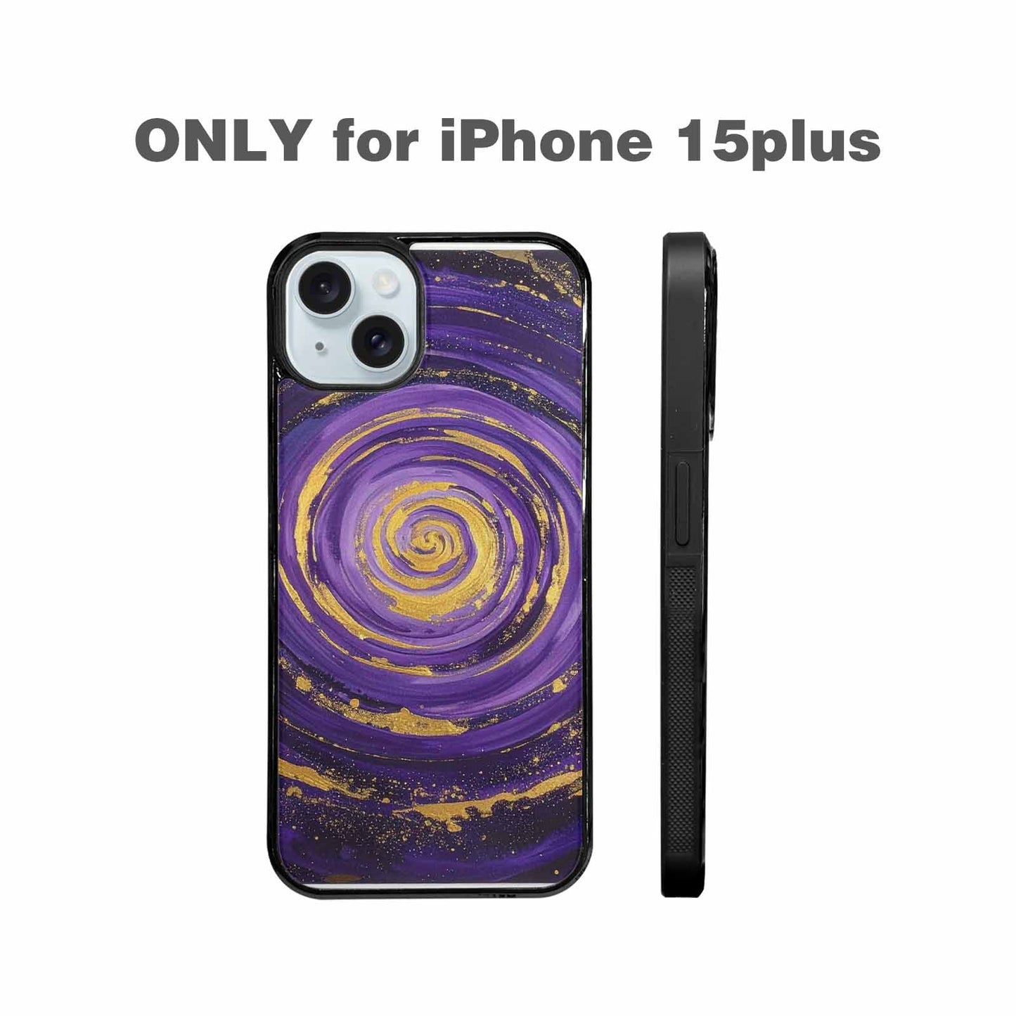 iPhone 15 Plus Case — Swirling Brushstroke Starry Night Texture Blended, Custom Phone Case