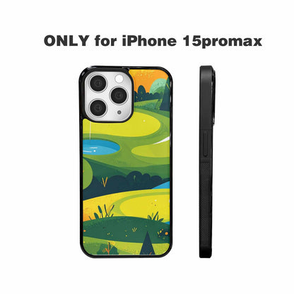 iPhone 15 Pro Max Case — Golf Cartoon Art Pattern, Custom Designed Case Cover