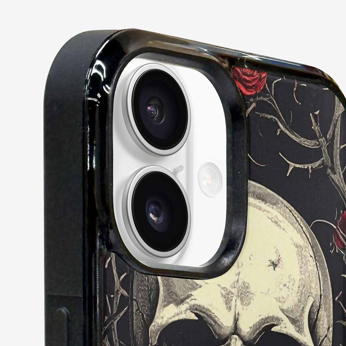 iPhone 16 Case — Gothic Skulls Roses Custom, Custom Made Phone Cover