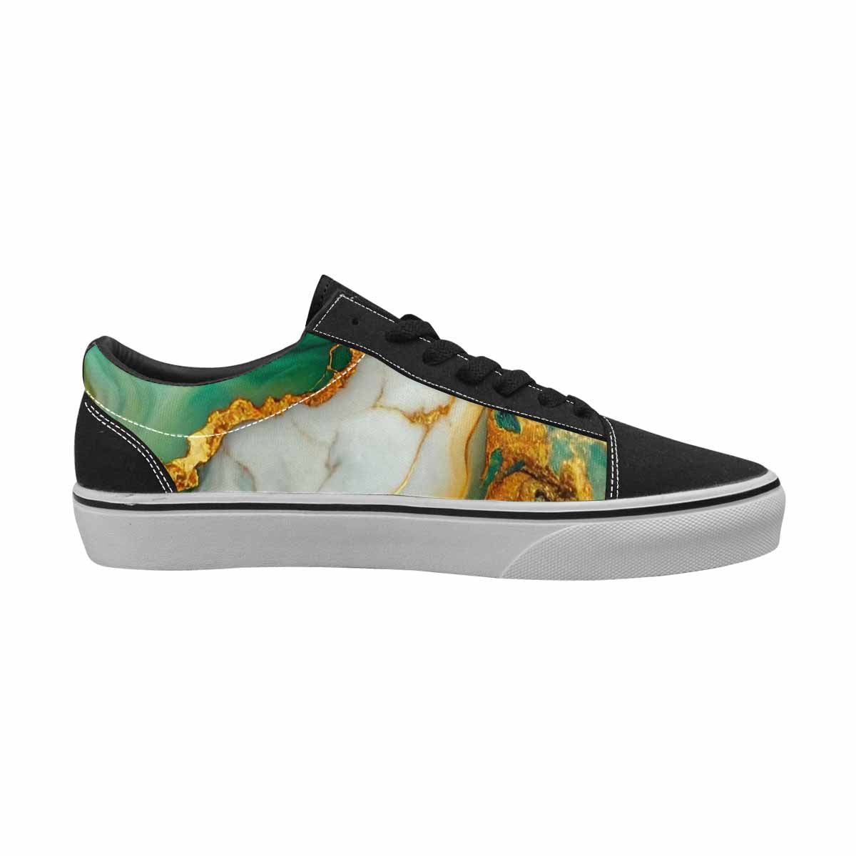 WOMEN'S Marble Gold Canvas Lace-Up Surreal Shoes