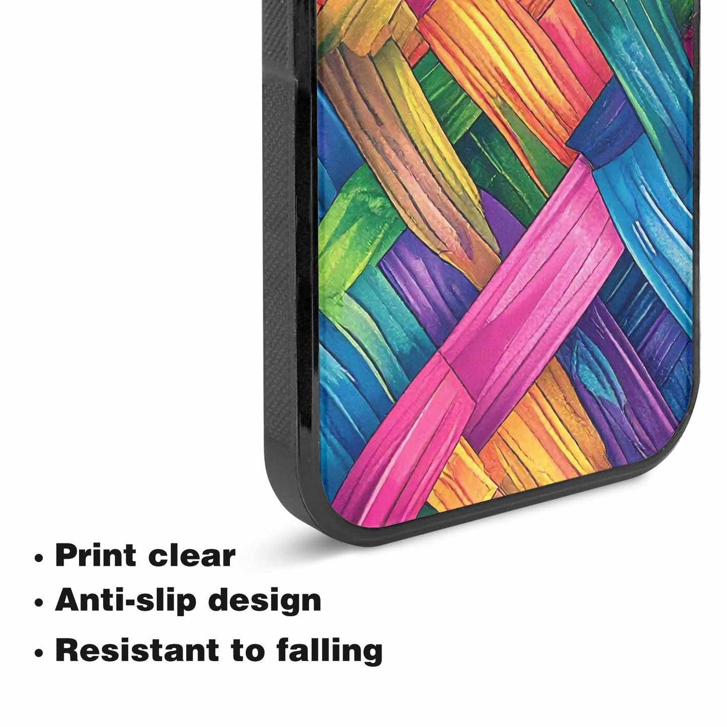 iPhone 15 Plus Case — Polysexual Flag Color Theme Small Rainbow, Custom Printed Phone Case