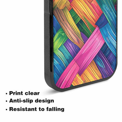 iPhone 15 Plus Case — Polysexual Flag Color Theme Small Rainbow, Custom Printed Phone Case