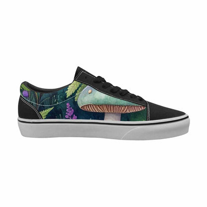 WOMEN'S Mushrooms  Botanical Mushrooms Lace-Up Canvas Melting Art Sneakers