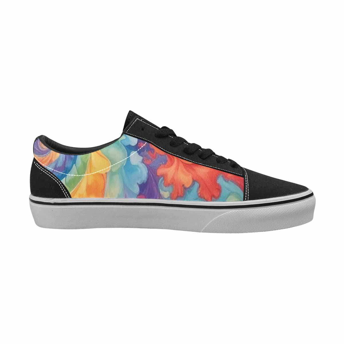 WOMEN'S Tie Dye Swirls Tie Lace-Up Canvas Surreal Custom Shoes