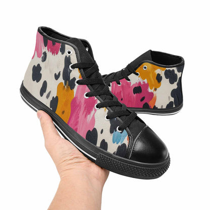 MEN'S Cow Animal Print High Top Canvas Vivid Sneakers