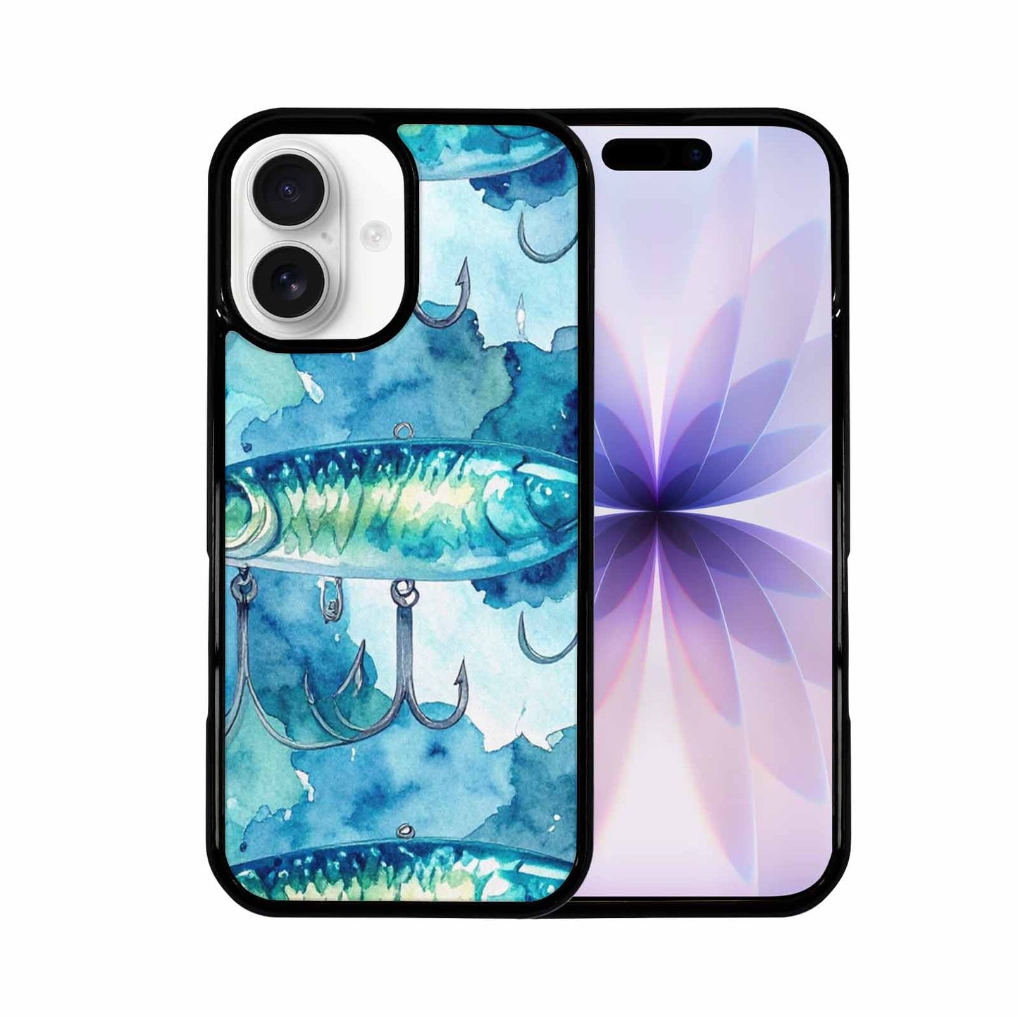 iPhone 17 Case — Fishing Lure And Hook Watercolor Abstract, Customized Protective Case