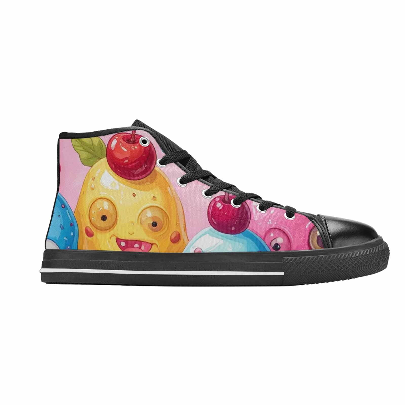 WOMEN'S Melting Icecream Monster Cherry High Top Canvas Grunge Sneakers