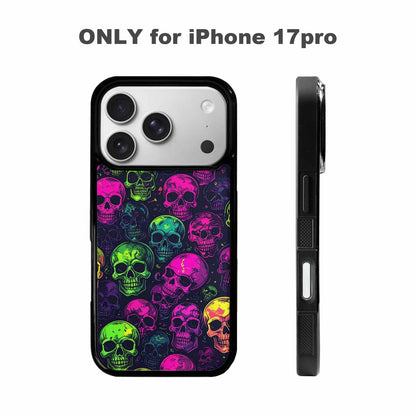 iPhone 17 Pro Case — Skulls Neon Punk Small Skull Gothic, Original Design Phone Case