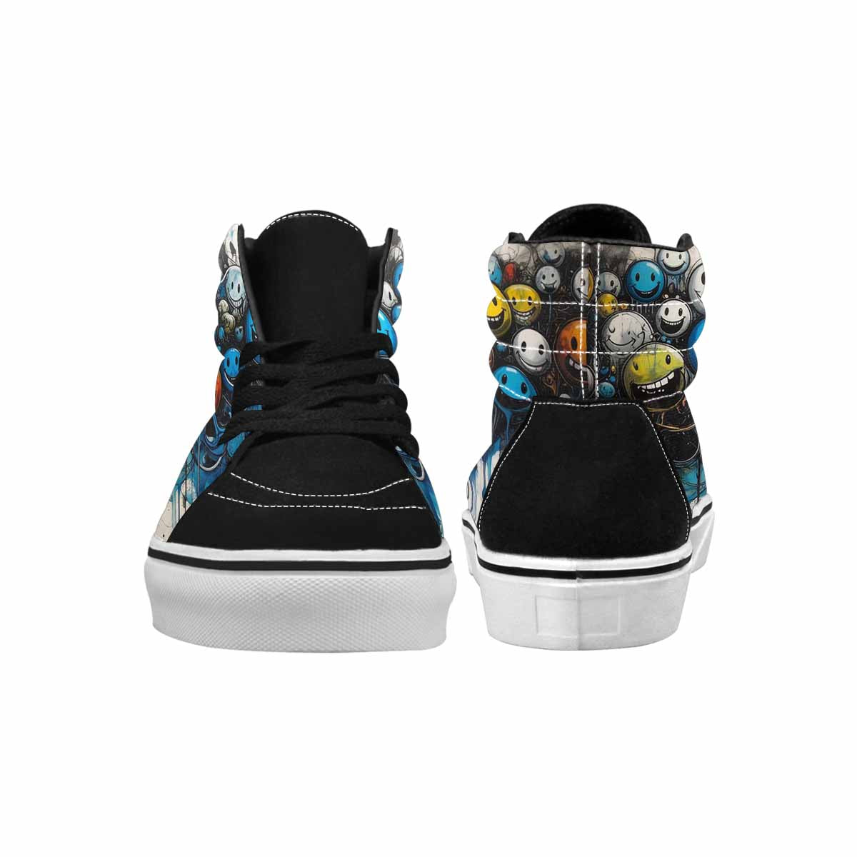 MEN'S Melting Moon Smiley High Top Canvas Vivid Sneakers