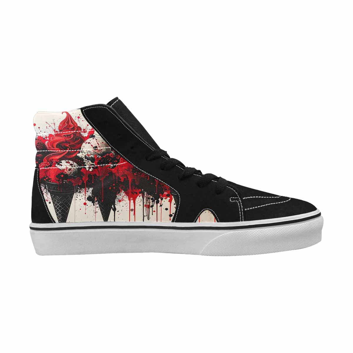 MEN'S Ice Cream Motif High Top Canvas Cottagecore Custom Sneakers